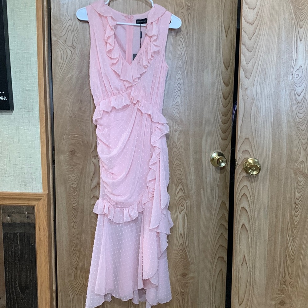 NWT size 2 Pretty little things pink sleeveless dress with ruffle